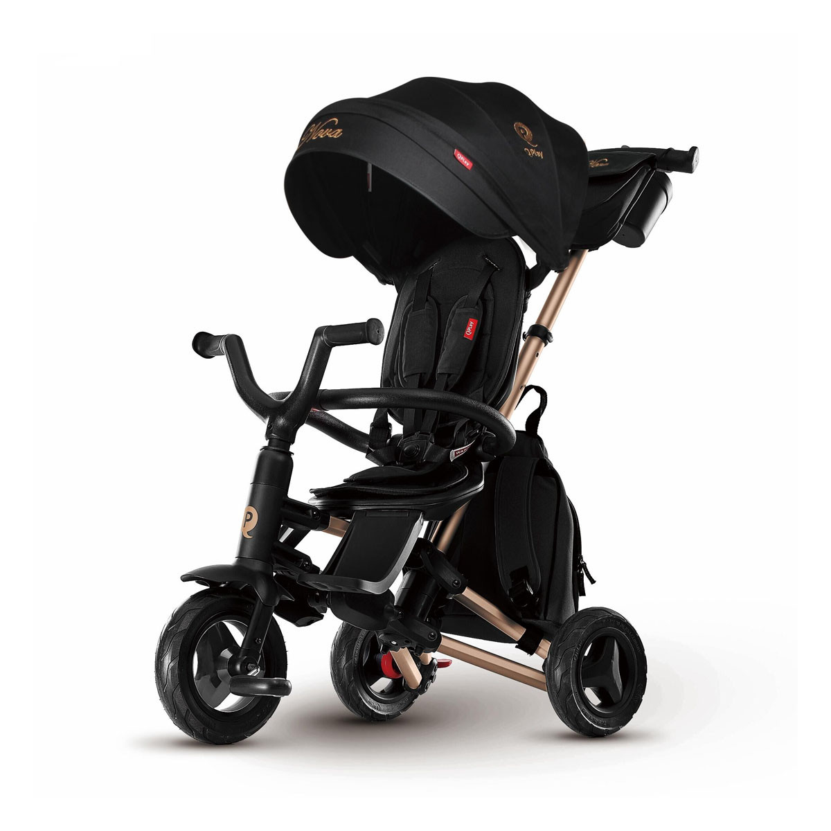 Qplay tricikl Nova Delux 1 TRICIKL NOVA ZLATNI RAM CRNA - Slika 1