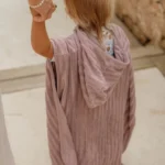 Pončo za plažu - Mauve - Slika 4