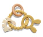 LORELLI SILIKONSKO DRVENA GLODALICA ZA BEBE RABBIT NATURAL - YELLOW - Slika 3