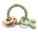 LORELLI SILIKONSKO DRVENA GLODALICA ZA BEBE RABBIT - FRESH GREEN - Slika 2