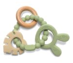 LORELLI SILIKONSKO DRVENA GLODALICA ZA BEBE RABBIT - FRESH GREEN - Slika 3