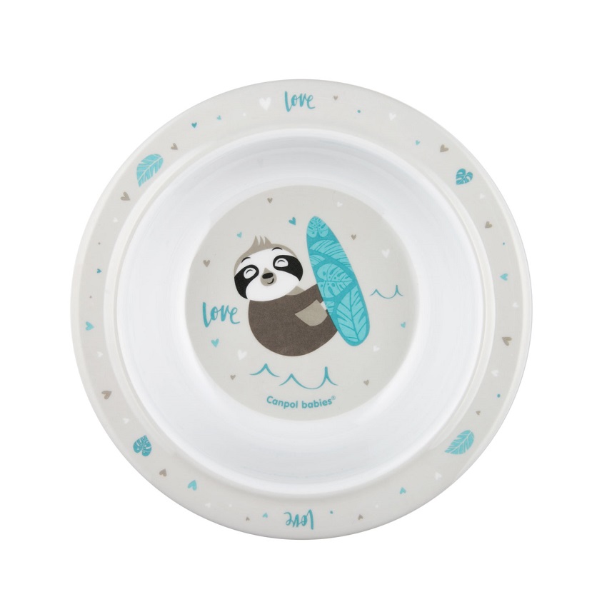 CANPOL BABIES MELAMIN CINIJA SA PRIJANJAJUCIM DNOM 4/519 -  (270ml) EXOTIC ANIMALS GREY
