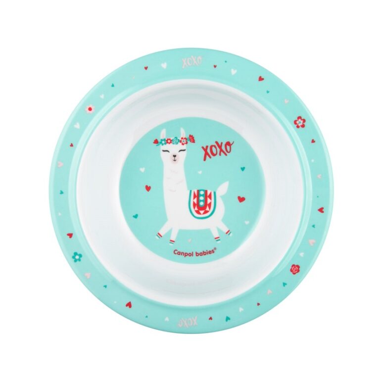 CANPOL BABIES MELAMIN CINIJA SA PRIJANJAJUCIM DNOM 4/519 -  (270ml) EXOTIC ANIMALS TURQUOISE