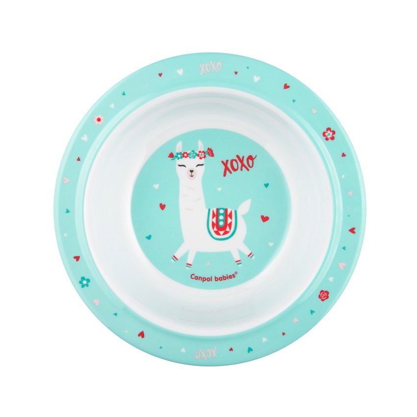 CANPOL BABIES MELAMIN CINIJA SA PRIJANJAJUCIM DNOM 4/519 -  (270ml) EXOTIC ANIMALS TURQUOISE