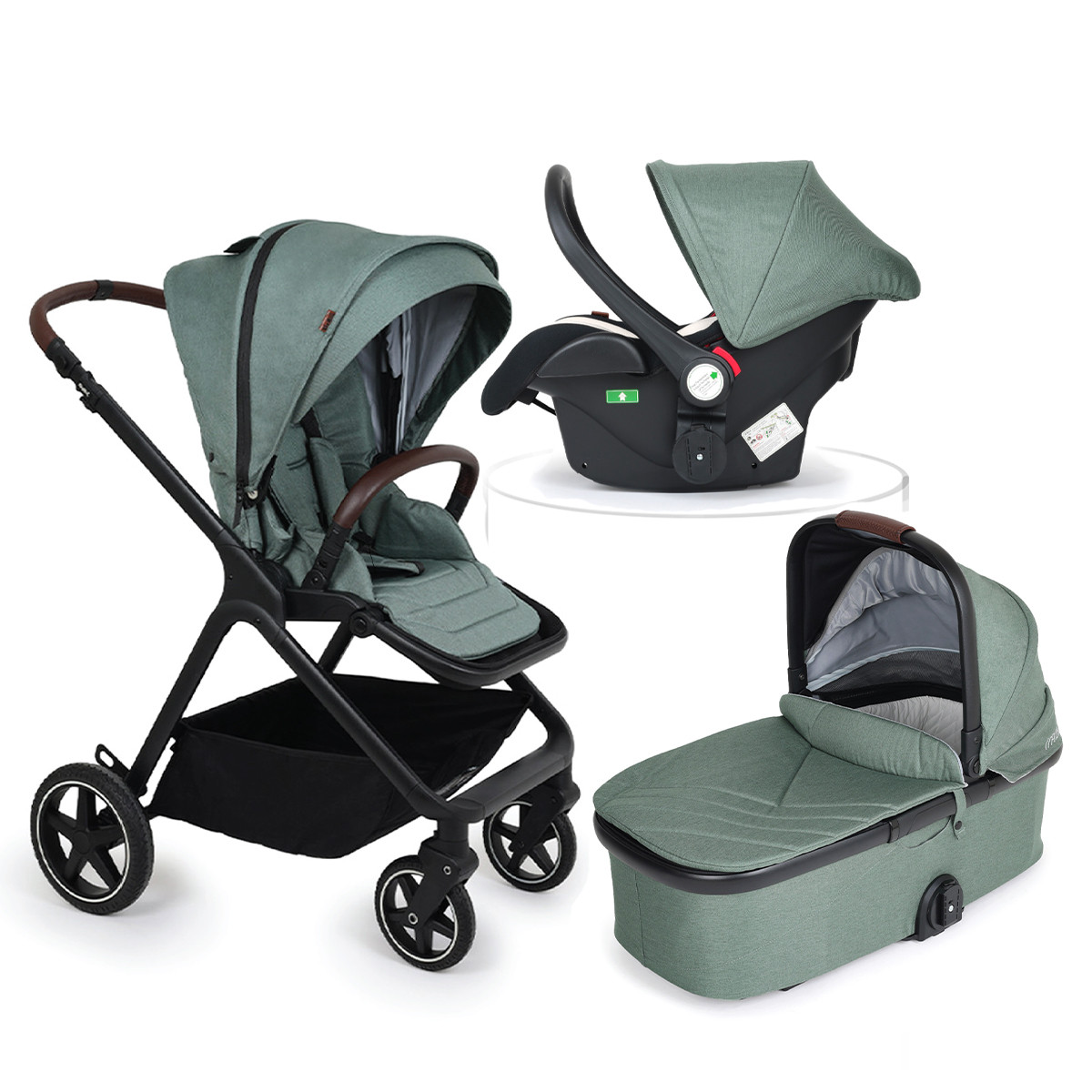 Jungle Lumi 3u1 Kolica za bebe maslinasto zelena