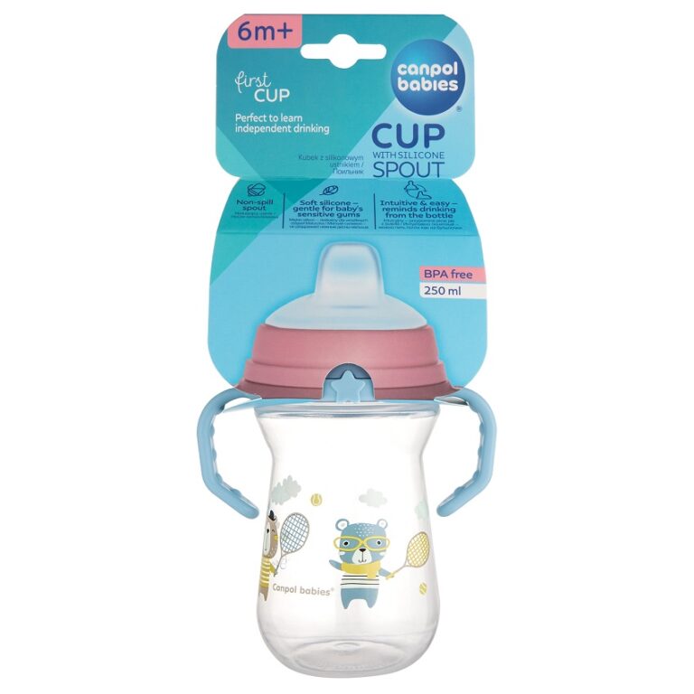 CANPOL BABIES SOLJA BONJOUR PARIS 250ml SA SILIKONSKIM KLJUNOM (56/613) - BLUE